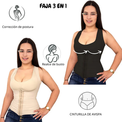 Brasier Sostén Invisible Y Corset Faja 3 En 1